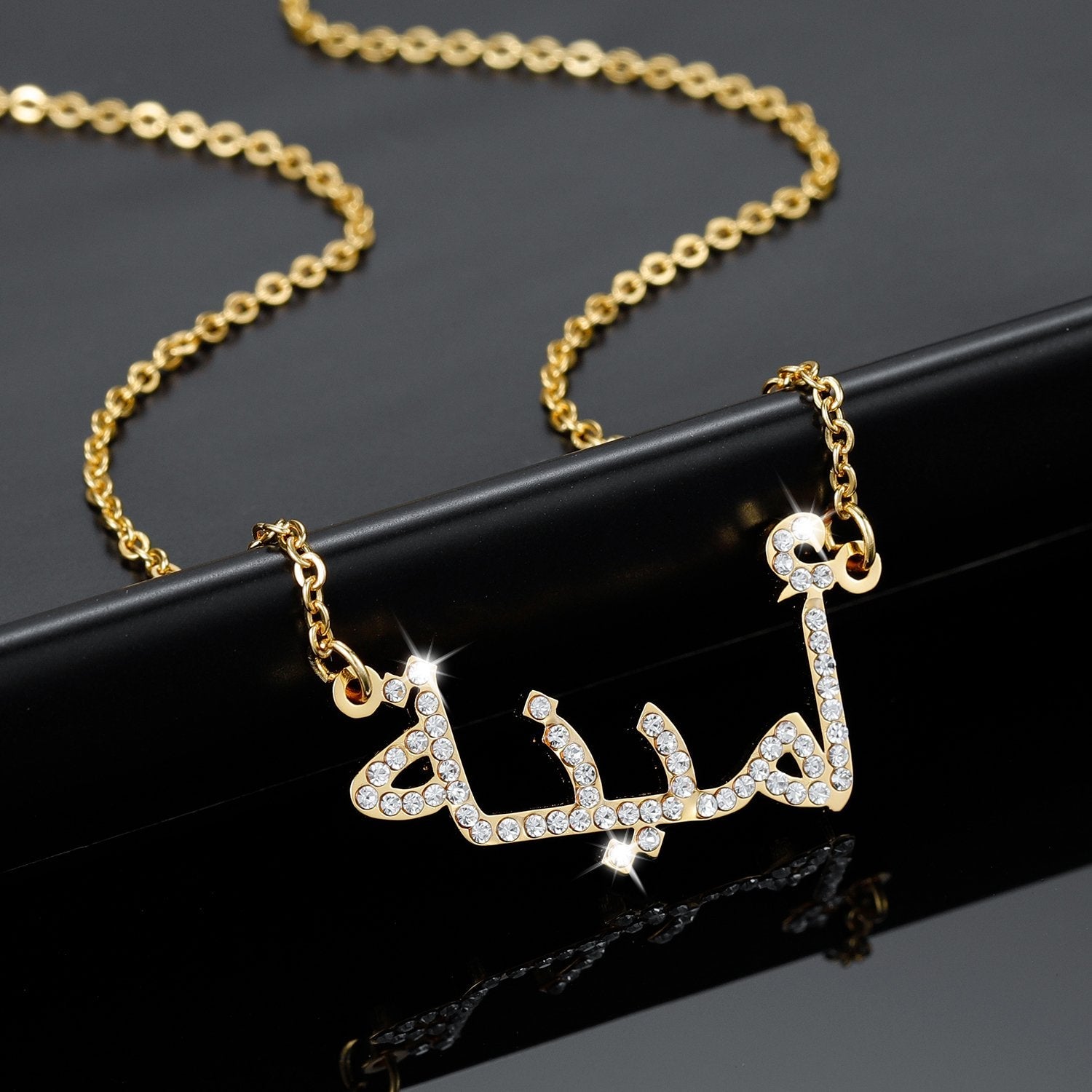 Arabic Name Necklace - Crystals